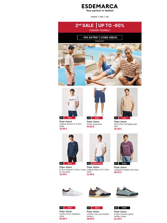 Urban and comfortable: Pepe Jeans and Skechers in the 2nd Sale