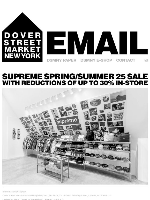 Supreme Spring/Summer 25 Sale with reductions of up to 30%