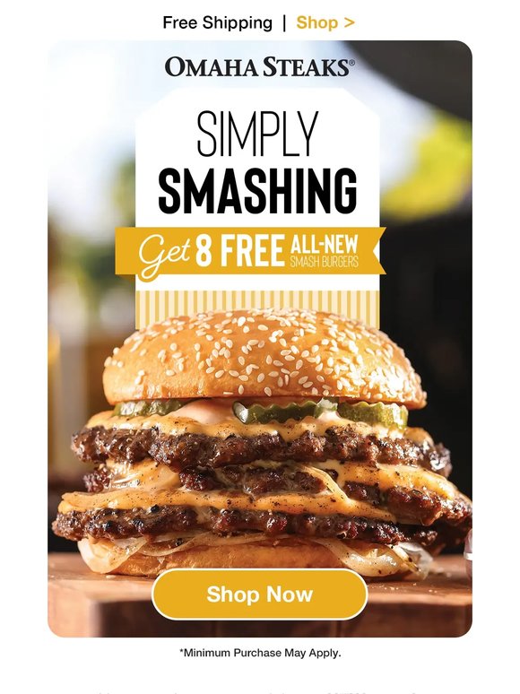Smash into flavor w/ 8 FREE smash burgers!