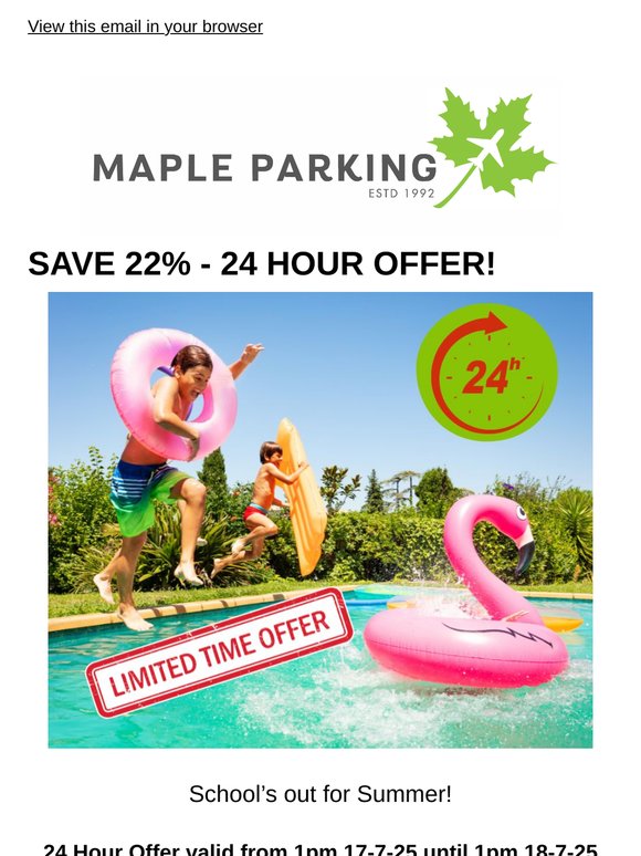 ✈️ School is OUT - 22% OFF Airport Parking