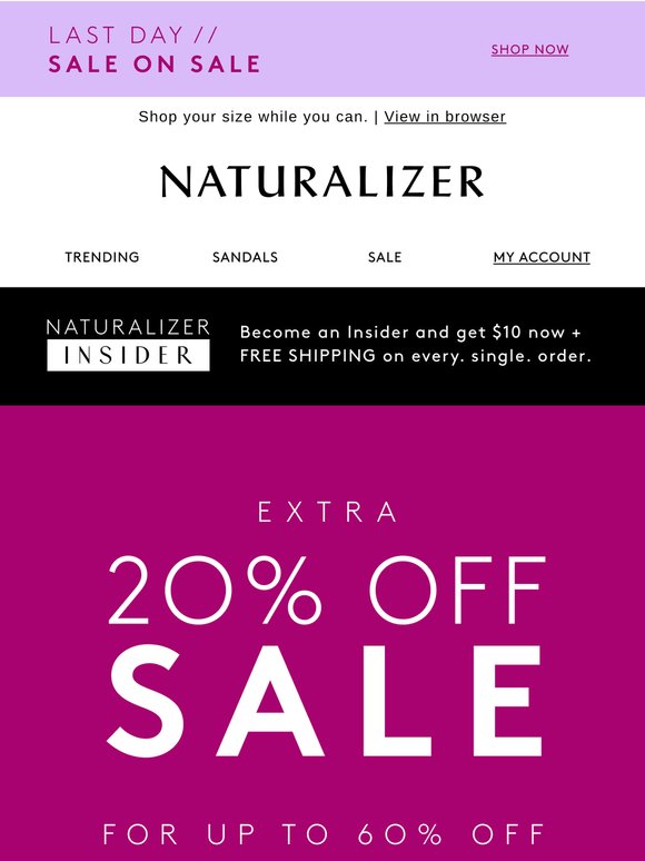 FINAL HOURS for extra 20% off sale styles