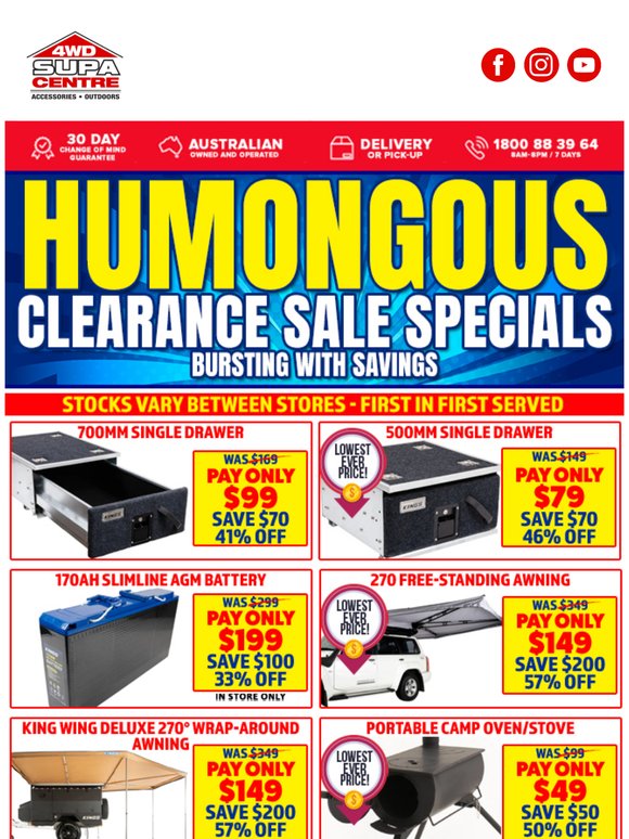 Get 'Em While You Can! 🤑 Humongous Clearance Sale Specials Bursting With Savings 😎