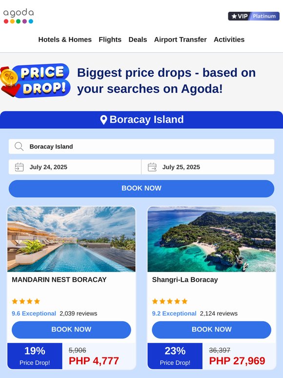 —, top price drops in Boracay Island, selected for you!