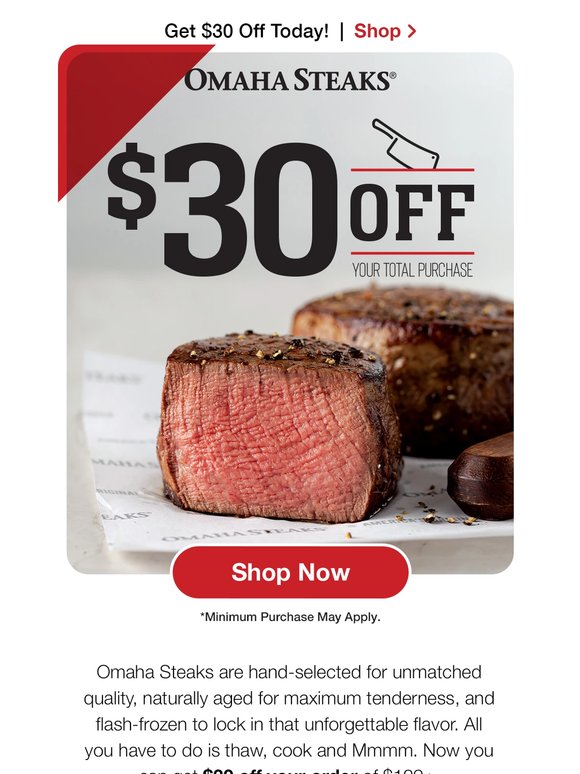 Get $30 OFF when you shop today!