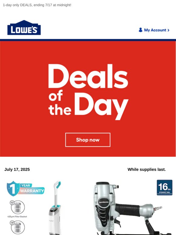 These deals won’t be here tomorrow.