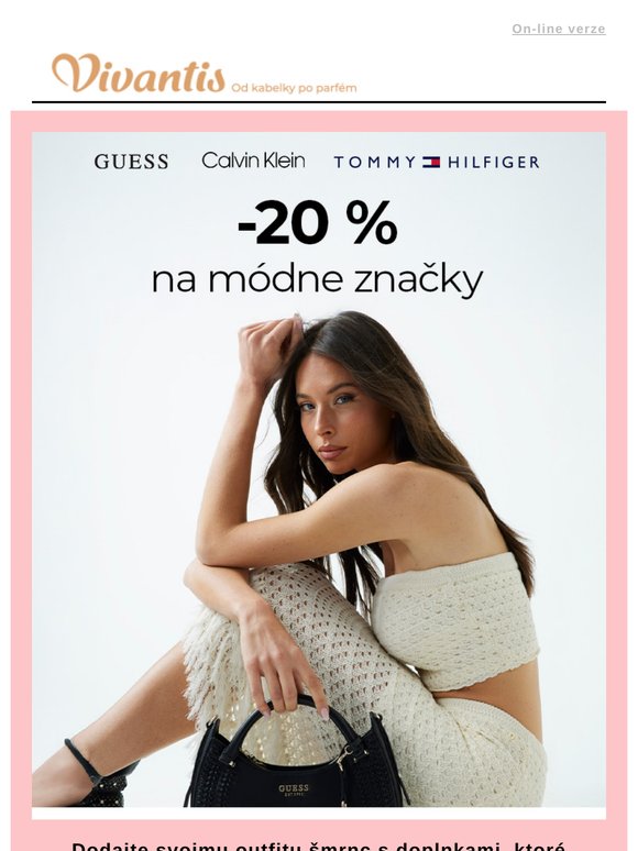 Ikonické módne doplnky Calvin Klein, Guess a Tommy Hilfiger so zľavou 20 %