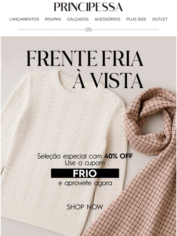 Frente fria à vista: 40% OFF com o cupom FRIO!