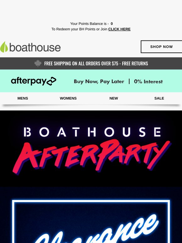 Boathouse AfterParty 💥EXTRA 50% OFF💥 Let's Shop