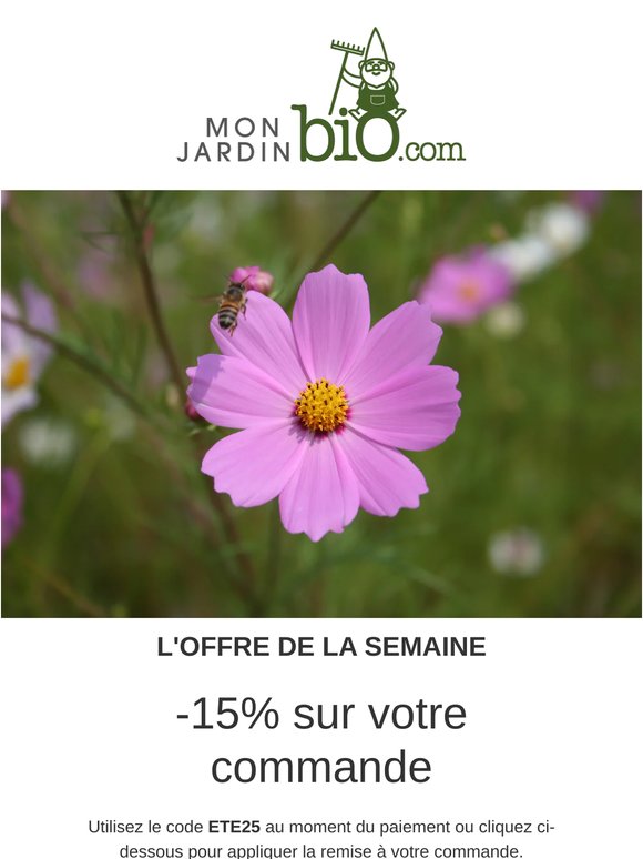 -15% sur tout MonJardinBio pendant 72h ⏰