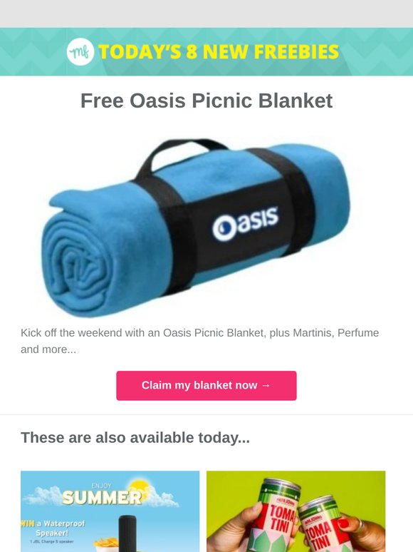 Free Oasis Picnic Blanket