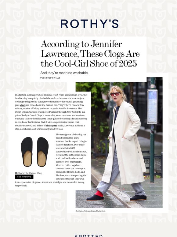 Jennifer Lawrence wore our clogs.