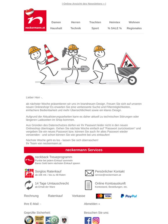 Wichtige Information zu unserem Shop!
