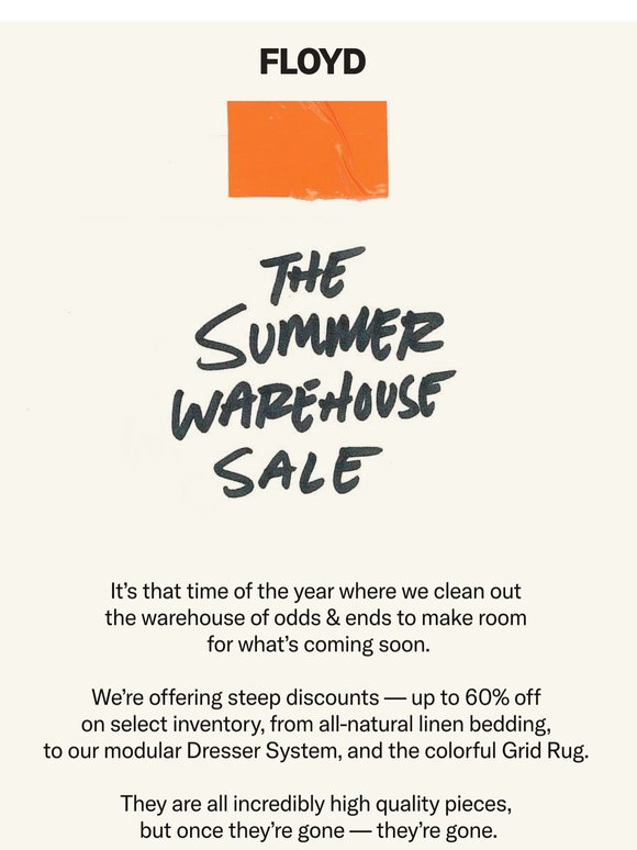 We're making room in the warehouse