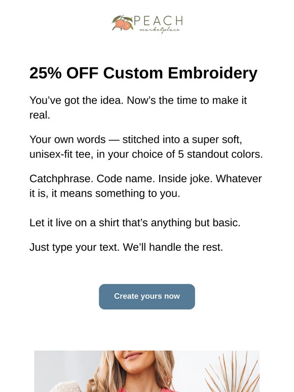 25% OFF Custom Embroidery