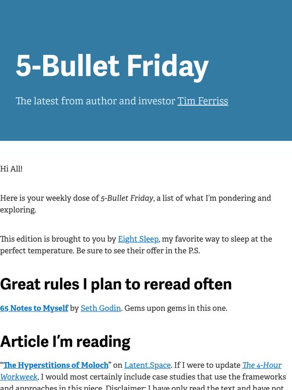 5-Bullet Friday — 65 Notes from a Jedi, The 4-Hour AI, The 5 Whys, and Shio Koji Steak Tricks