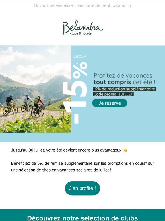⏳ Top départ juillet : 5% de remise supplémentaire, prolongation !