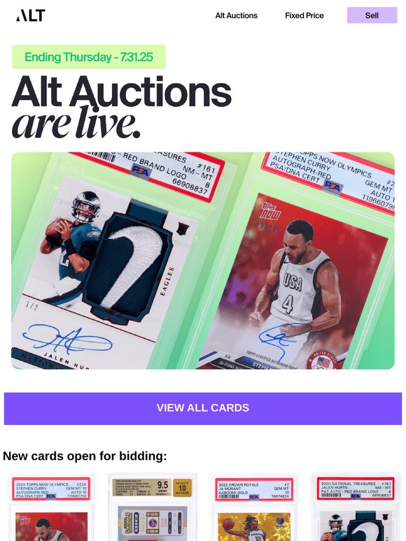 New Alt Auctions Open NOW 🔥