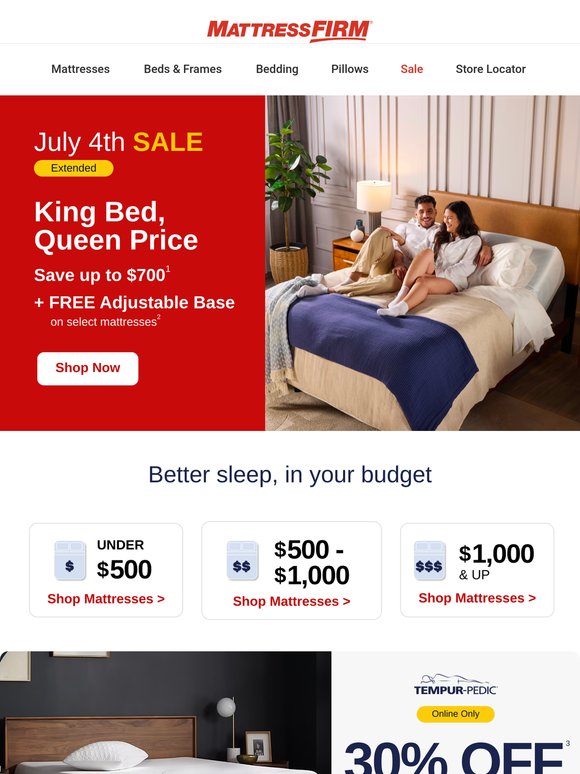 We’re giving you more time to save up to $700—July 4th Sale extended!