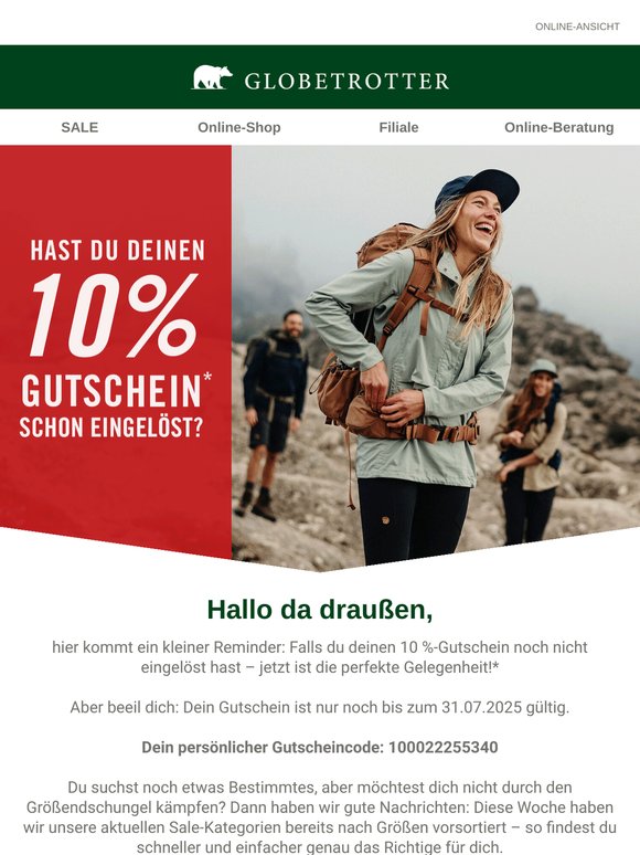 Hast du deinen 10 %-Gutschein schon eingelöst?
