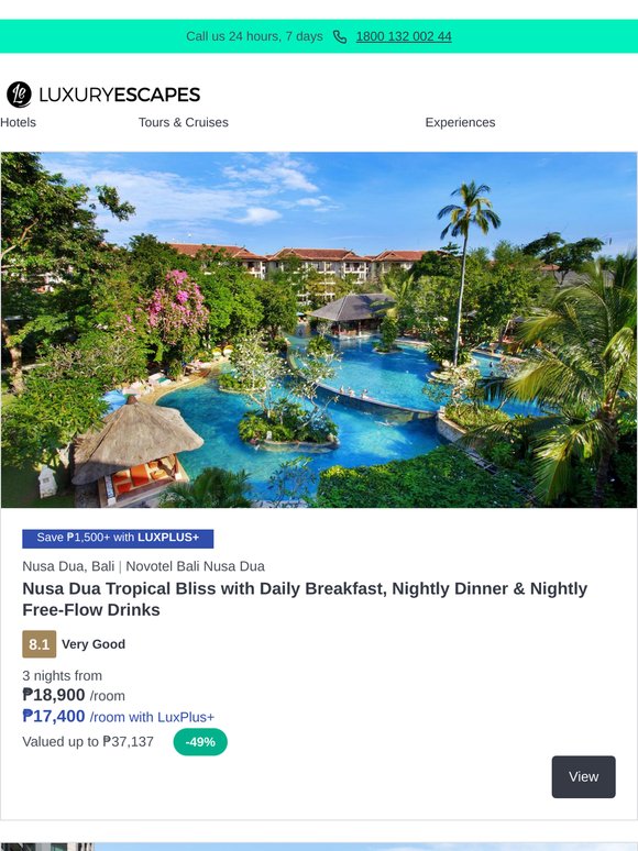 Nusa Dua Bliss w. Daily Dining & Nightly Free-Flow | Bangkok City Opulence w. Daily Breakfast, Resort Credit & Nightly Cocktails | Vietnam All-Inclusive Beachfront Bliss w. Free-Flow Drinks
