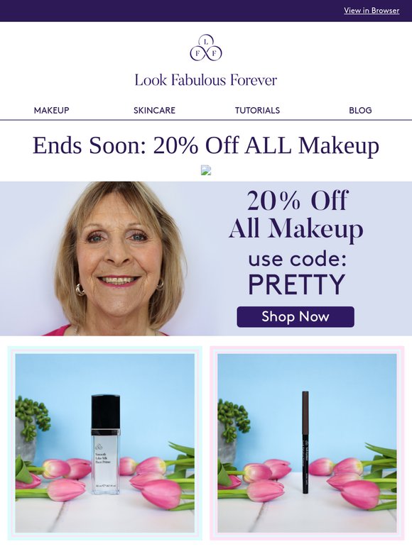 —, 20% Off All Makeup: Ends Soon