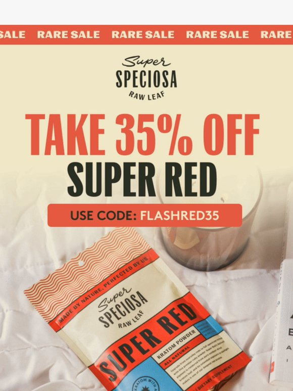 35% off Super Red 🎈