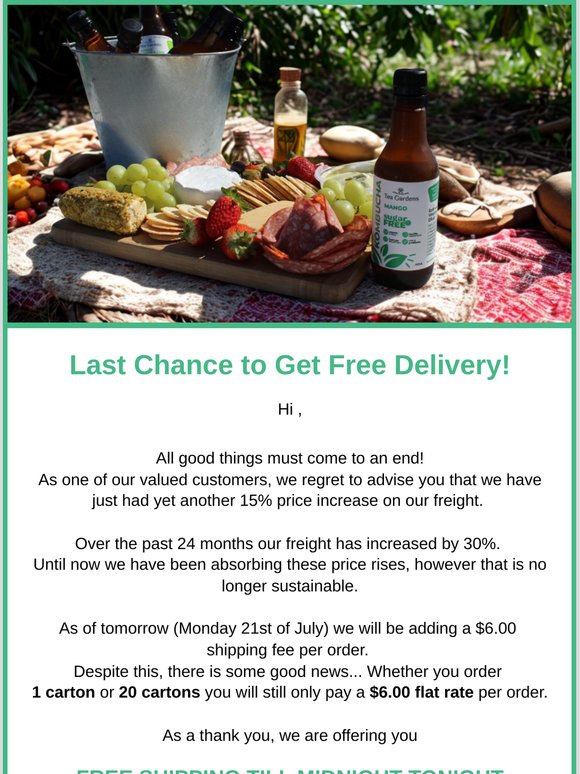 Last Chance To Get FREE Shipping!