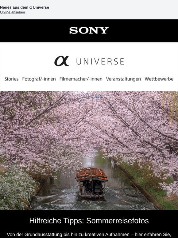 Sommerreisefotografie mit Ihrer Sony Alpha – Newsletter zu α Universe 📷