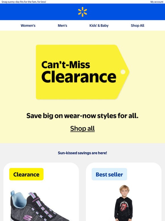 ⏰ Fashion clearance starts now!