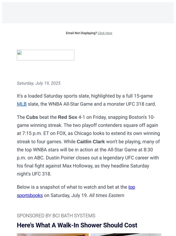 What to watch Saturday night: Red Sox vs. Cubs, WNBA All-Star Game, UFC 318 + more best bets