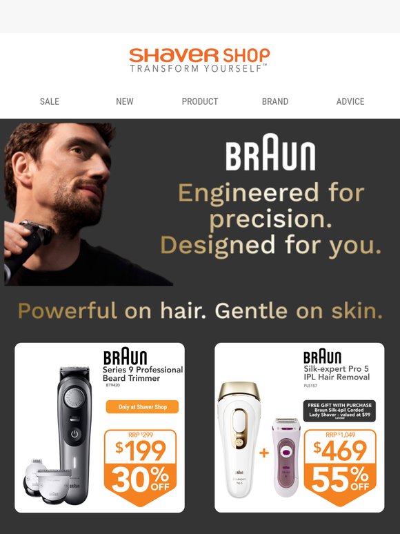 Experience grooming at its finest with Braun