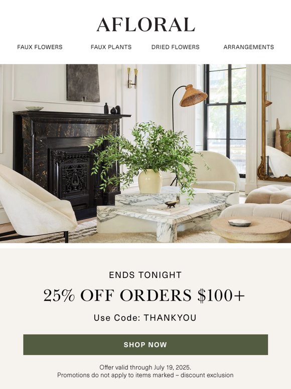 Final Hours: 25% Off $100+ 🚨