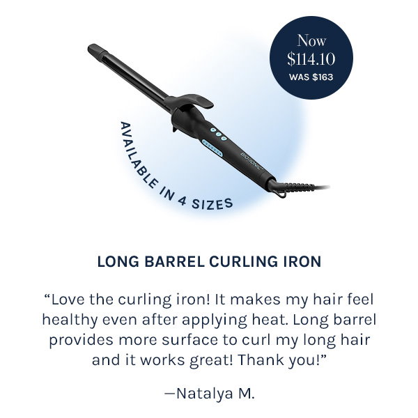 Long Barrel Curling Iron Available in 4 Sizes. Now $114.10 Was $163