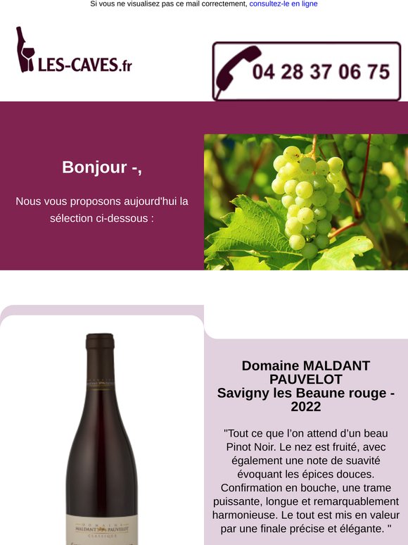 Aujourd'hui  Domaine MALDANT PAUVELOT - Savigny les Beaune rouge et Château Dauzac - Margaux