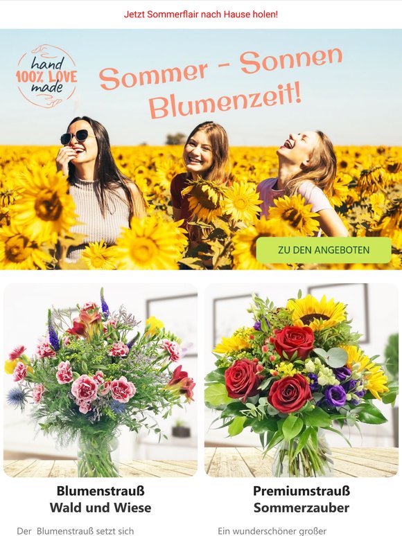 💐 Nur für kurze Zeit: unsere schönsten Sommersträuße im Angebot
