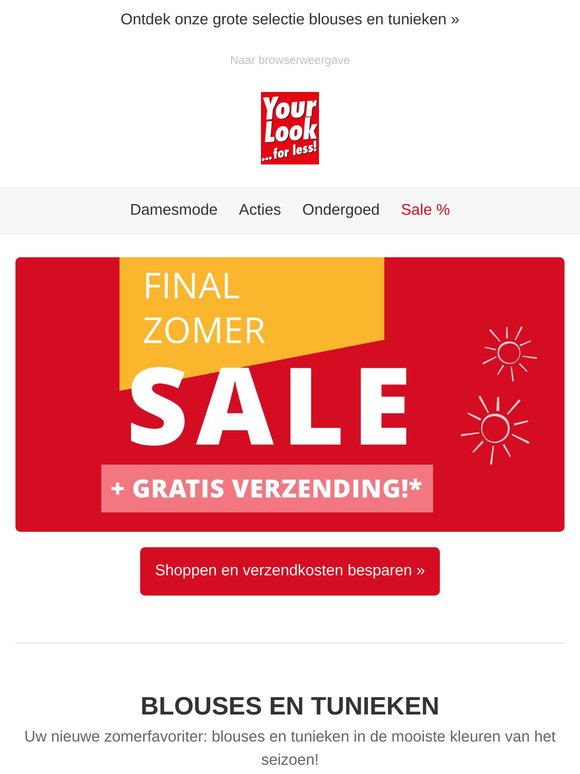 💥 Gratis verzending & de zomersale gaat de laatste ronde in!