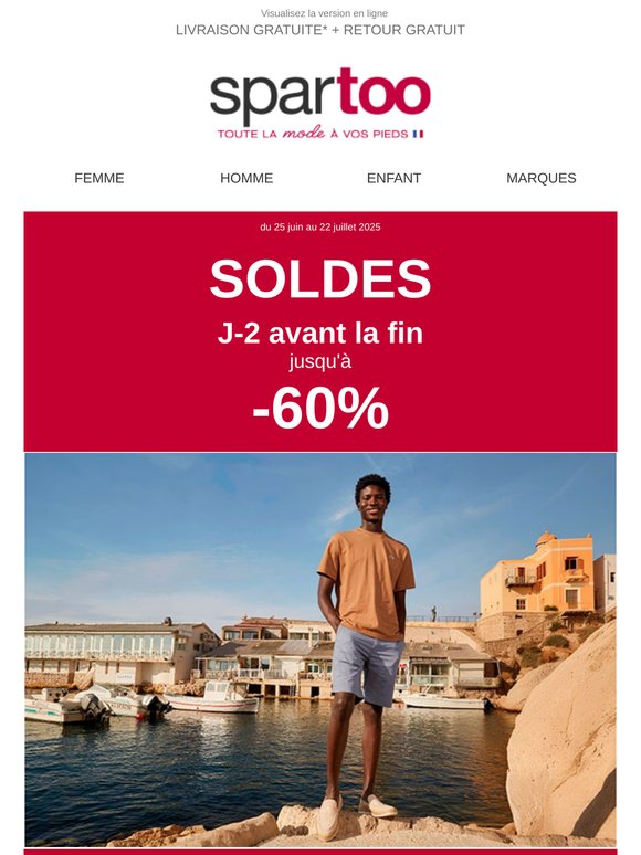 ⏰ Plus que 2 jours pour profiter des réductions jusqu'à -60% en livraison gratuite!