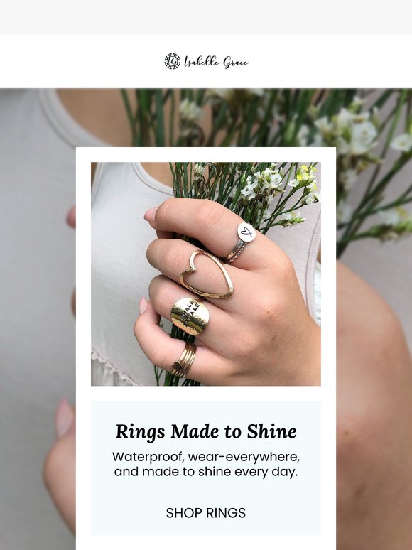 💍 Waterproof. 14k Gold. Summer-Proof Rings. 💍