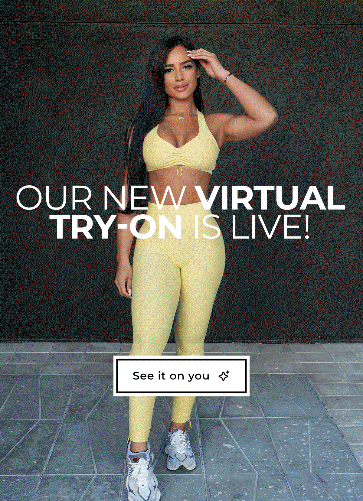 gif of model wearing different Bombshell Sportswear sets from the See It On You feature