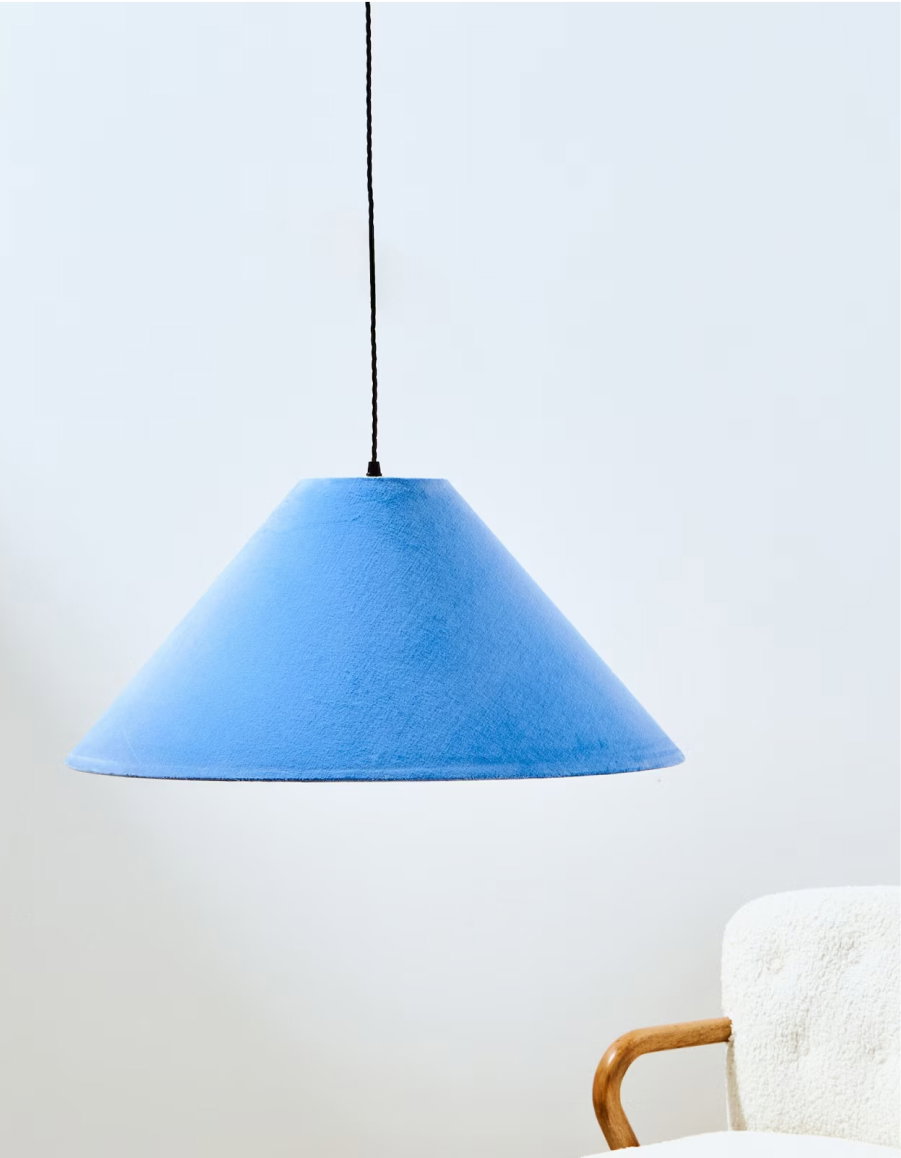 Velluto Blue Velvet Ceiling Lamp Shade