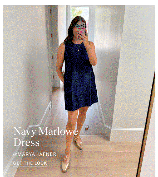 UGC gif of the Navy Marlowe Dress.