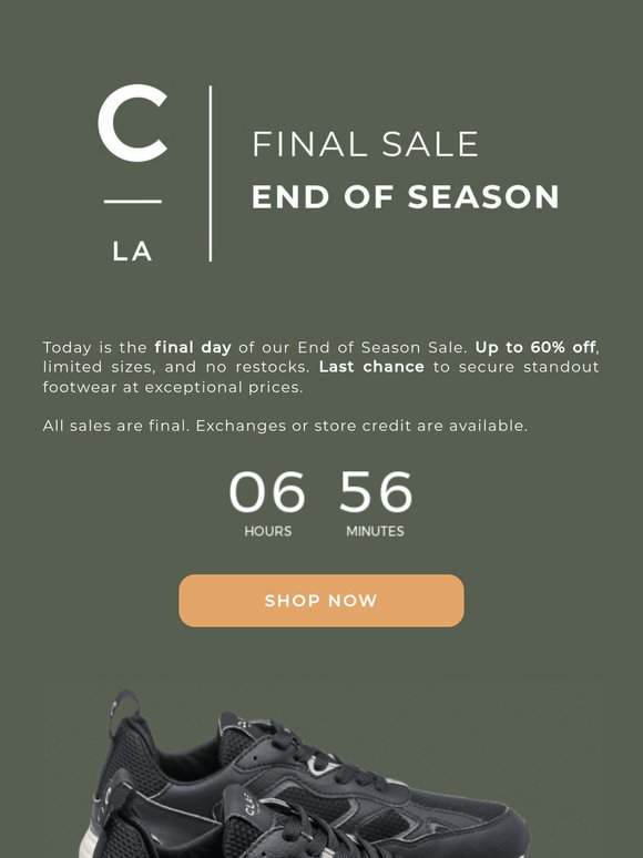 END OF SALE