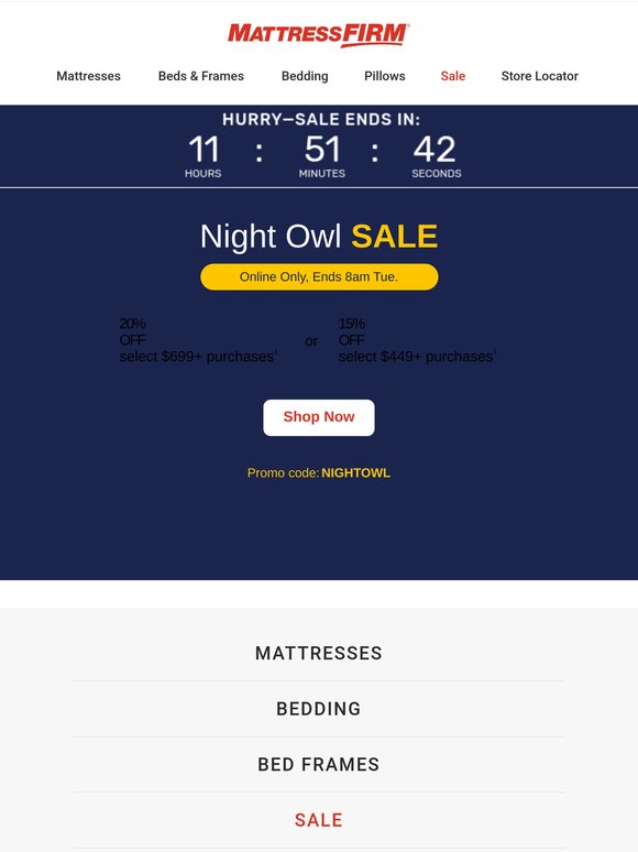 🥱 Tossing & turning? Take up to 20% off your sleep upgrade.