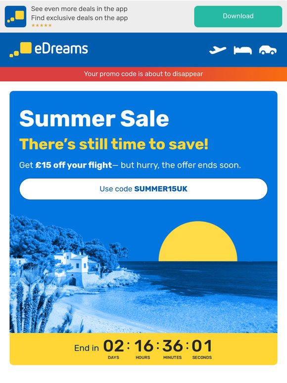 Final boarding call for Summer Sale 🎟️