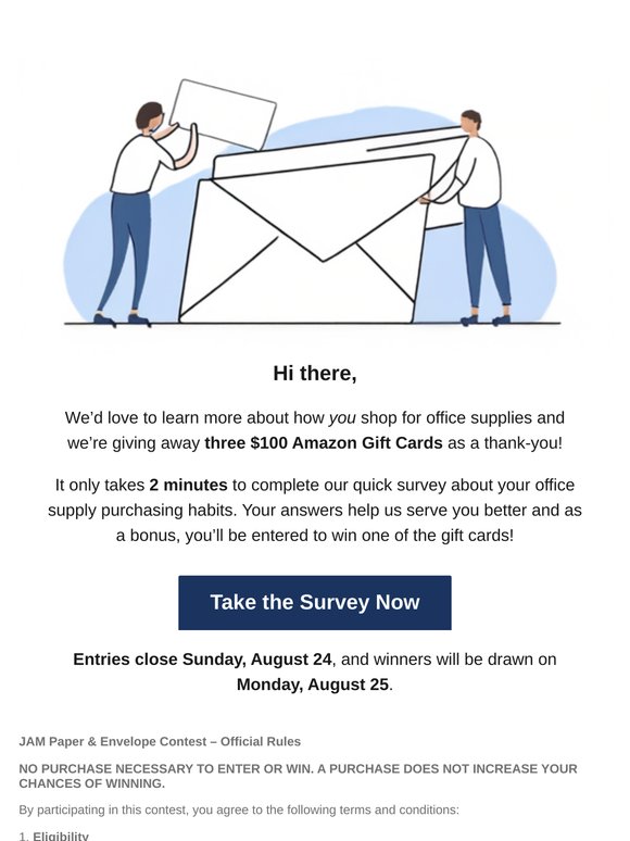 Quick Survey = Chance to Win $100!