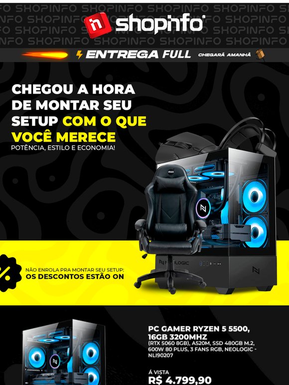 Seu setup dos sonhos começa com esses descontos 💥