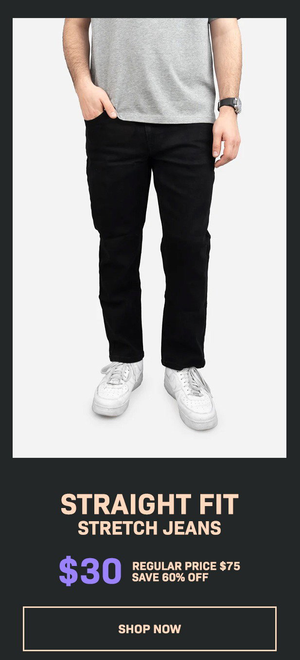 Straight Fit Stretch Jeans