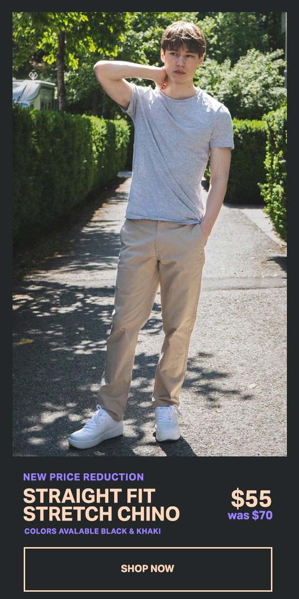 Straight Fit Core Stretch Chino Khaki