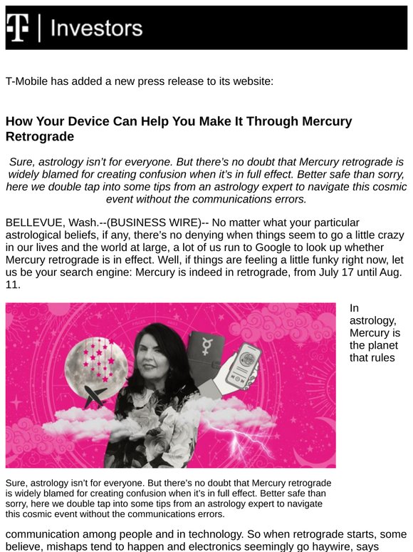 T-Mobile - How Your Device Can Help You Make It Through Mercury Retrograde