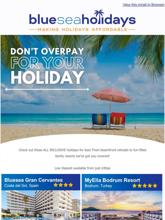 ☀ Don't Overpay For Your Holiday ✈ 😍 Deals from just £379pp